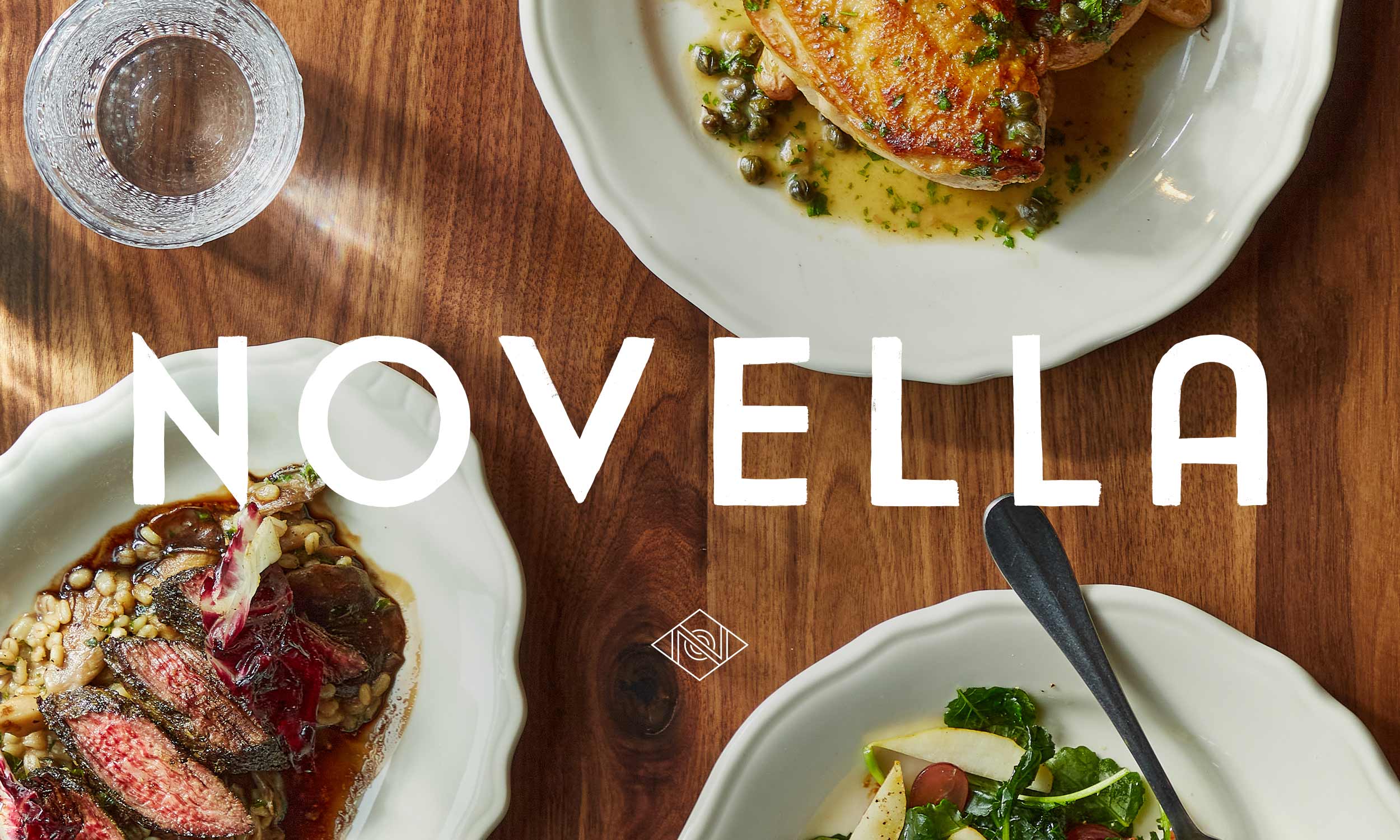 Novella logo + food